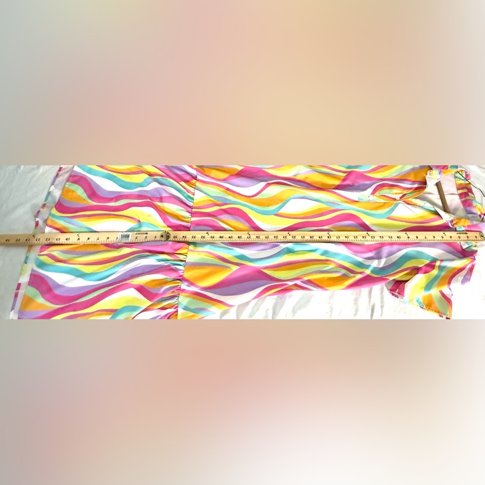 SHEIN Multicolor Wave Midi Dress size large - Picture 6 of 11